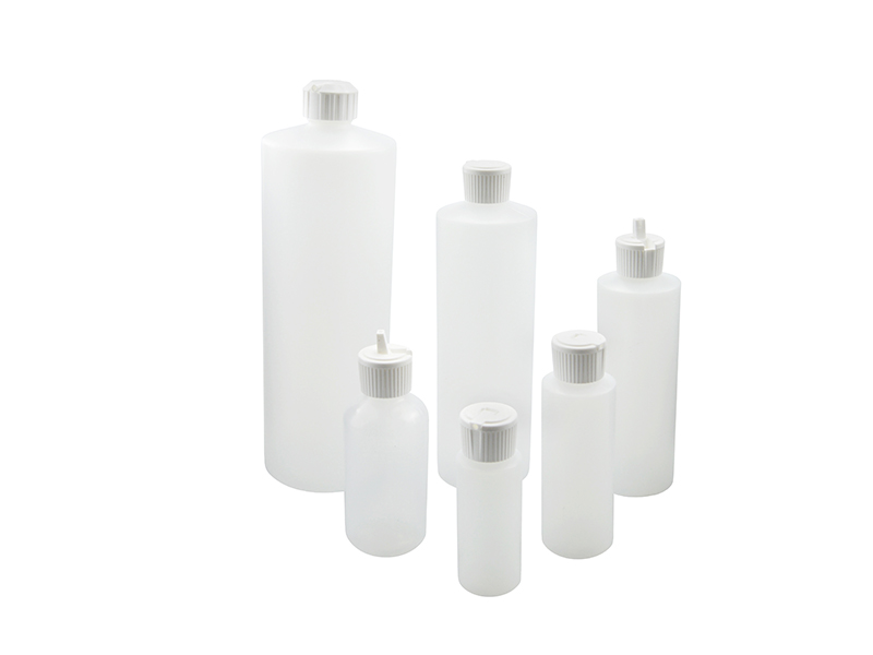 12 pack of 2oz (60mL) Plastic Boston Round Squeeze Bottles with Yorker Caps  LDPE